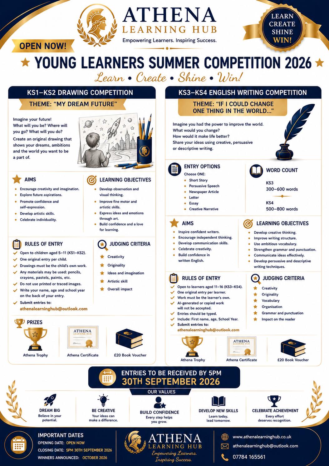 Athena Learner Competition flyer
